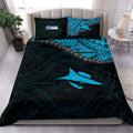 cronulla-sutherland-sharks-bedding-set-grunge-polynesian-tattoo-nrl
