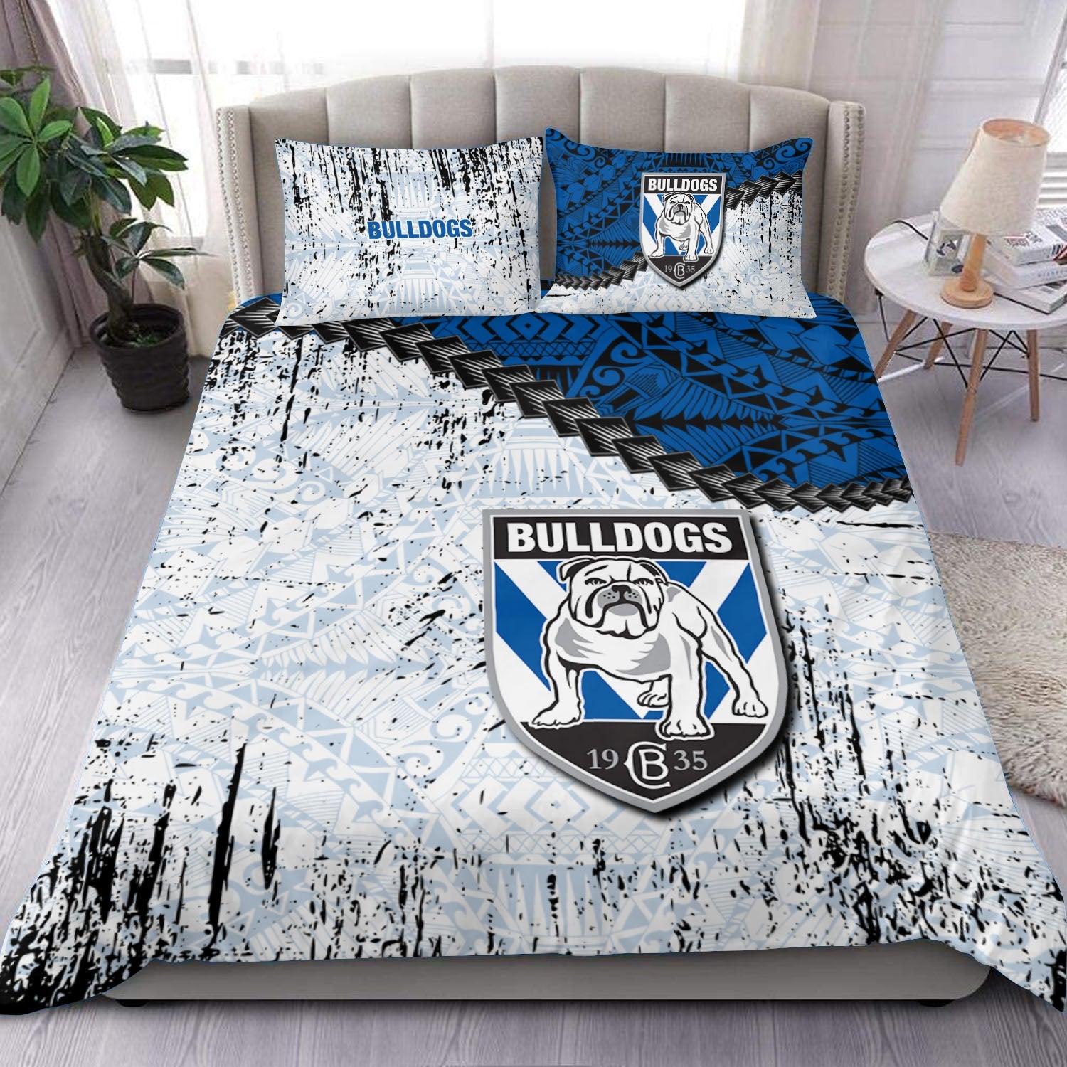 canterbury-bankstown-bulldogs-bedding-set-grunge-polynesian-tattoo-nrl