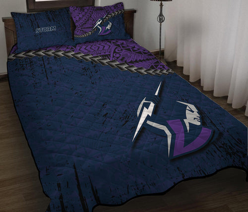 melbourne-storm-quilt-bed-set-grunge-polynesian-tattoo-nrl