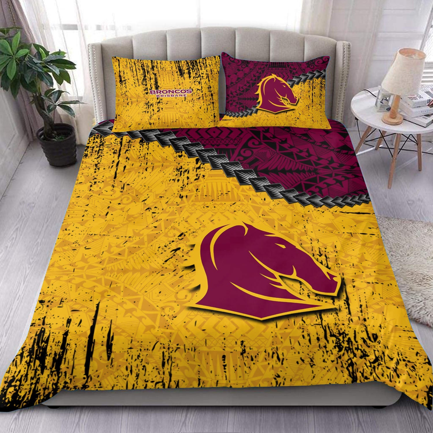 brisbane-broncos-bedding-set-grunge-polynesian-tattoo-nrl