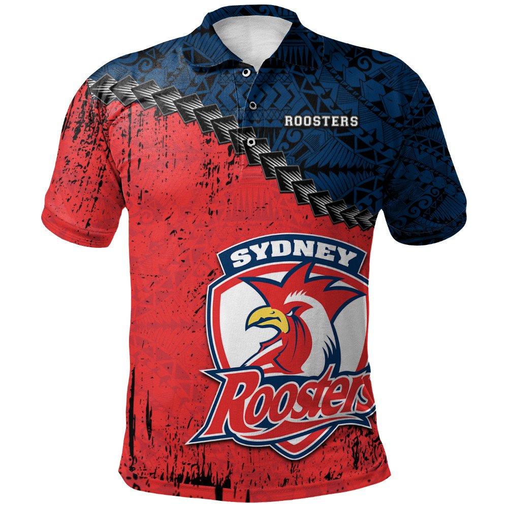 sydney-roosters-polo-shirt-grunge-polynesian-tattoo-nrl