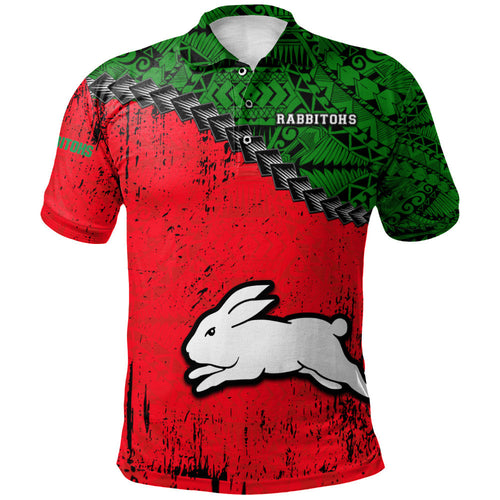 south-sydney-rabbitohs-polo-shirt-grunge-polynesian-tattoo-nrl