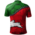 south-sydney-rabbitohs-polo-shirt-grunge-polynesian-tattoo-nrl