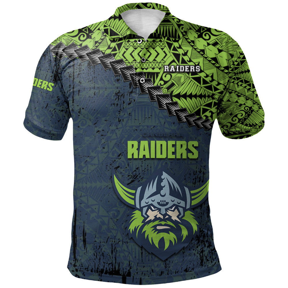 canberra-raiders-polo-shirt-grunge-polynesian-tattoo-nrl