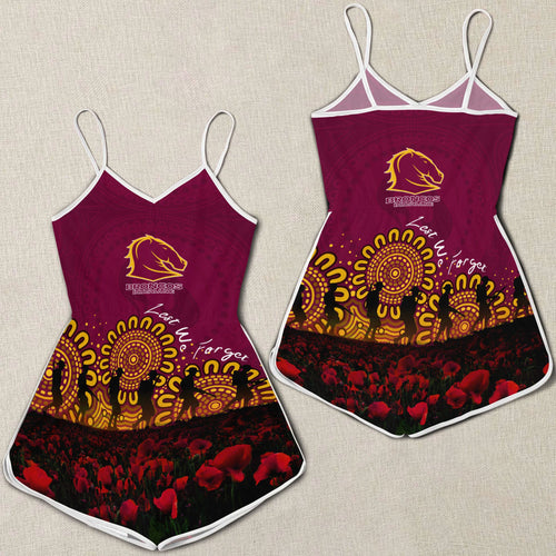 brisbane-broncos-women-rompers-personalized-aboriginal-rugby-anzac-day-poppy-with-soldiers-nrl