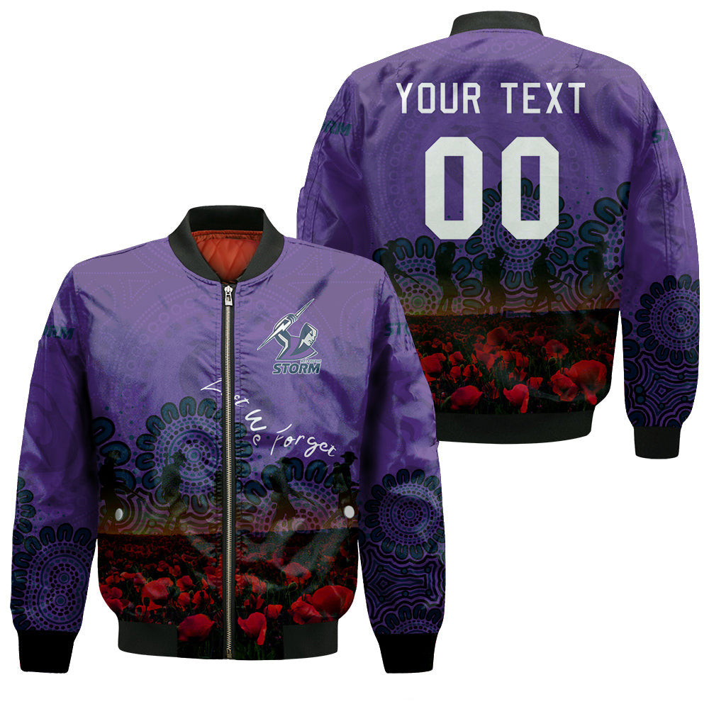 melbourne-storm-bomber-jacket-personalized-aboriginal-rugby-anzac-day-poppy-with-soldiers-nrl