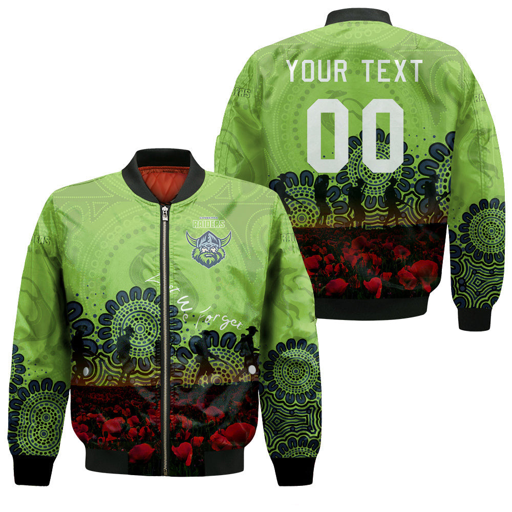 canberra-raiders-bomber-jacket-personalized-aboriginal-rugby-anzac-day-poppy-with-soldiers-nrl