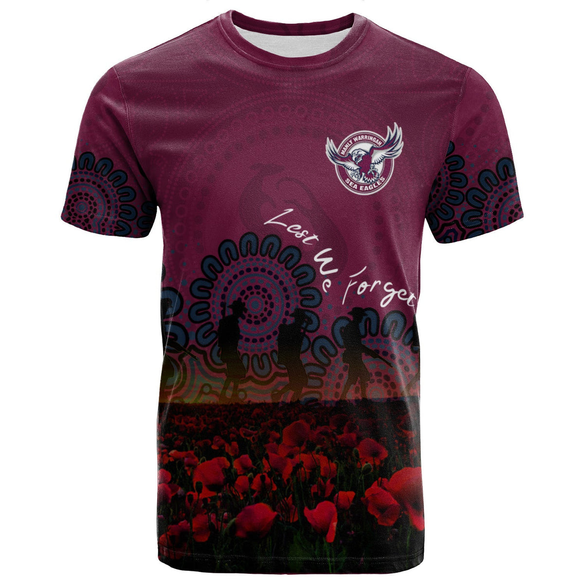 manly-warringah-sea-eagles-t-shirt-personalized-aboriginal-rugby-anzac-day-poppy-with-soldiers-nrl