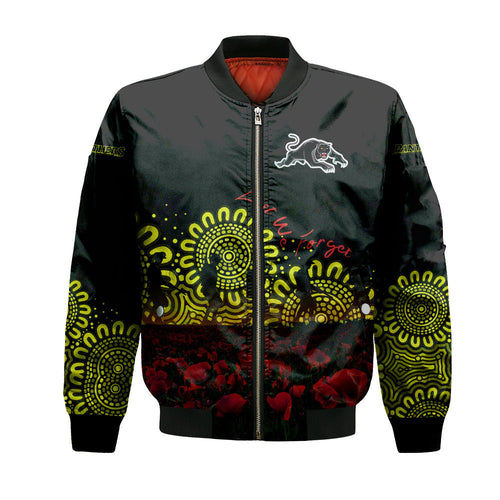 penrith-panthers-bomber-jacket-personalized-aboriginal-rugby-anzac-day-poppy-with-soldiers-nrl