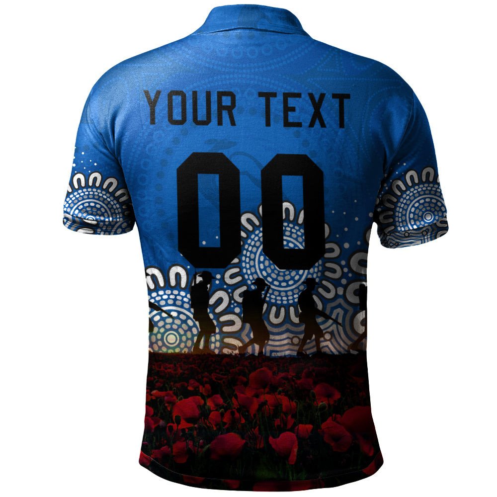 canterbury-bankstown-bulldogs-polo-shirt-personalized-aboriginal-rugby-anzac-day-poppy-with-soldiers-nrl
