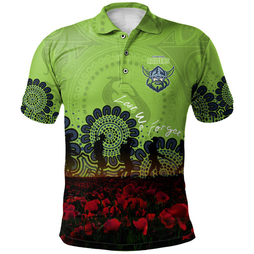 canberra-raiders-polo-shirt-personalized-aboriginal-rugby-anzac-day-poppy-with-soldiers-nrl