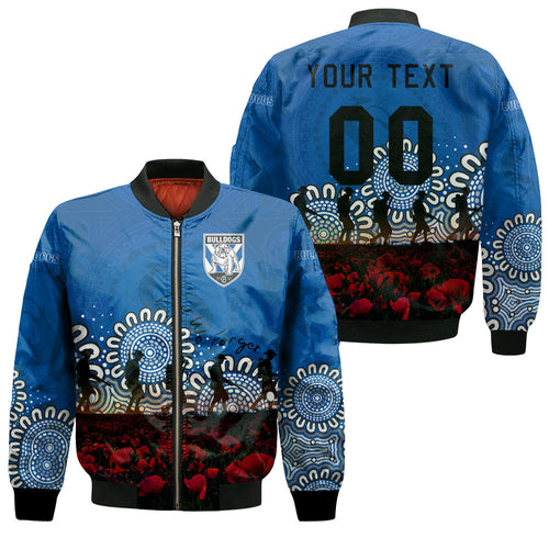 canterbury-bankstown-bulldogs-bomber-jacket-personalized-aboriginal-rugby-anzac-day-poppy-with-soldiers-nrl
