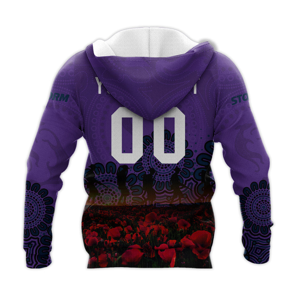 melbourne-storm-hoodie-personalized-aboriginal-rugby-anzac-day-poppy-with-soldiers-nrl