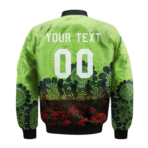 canberra-raiders-bomber-jacket-personalized-aboriginal-rugby-anzac-day-poppy-with-soldiers-nrl