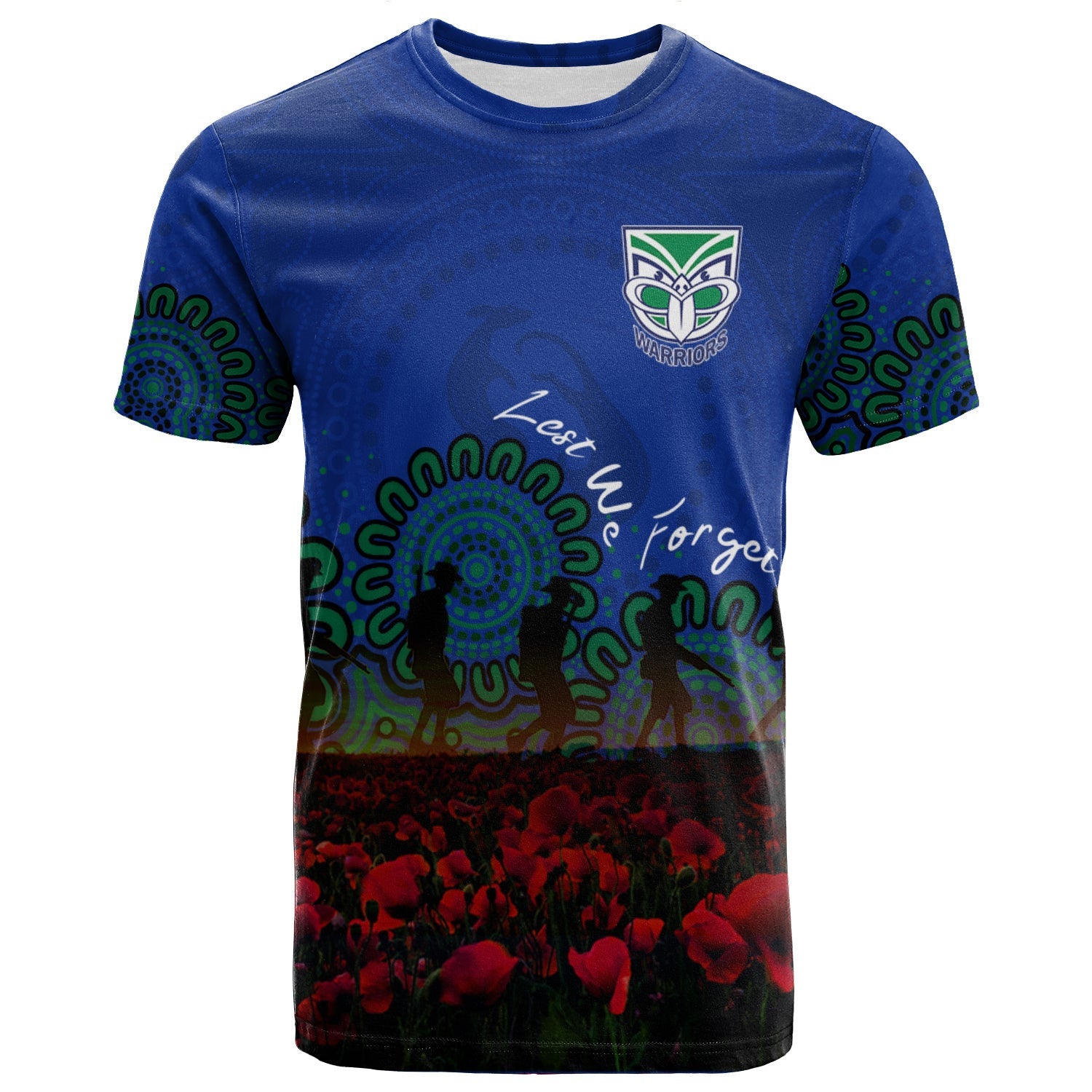 new-zealand-warriors-t-shirt-personalized-aboriginal-rugby-anzac-day-poppy-with-soldiers-nrl