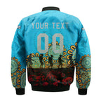 gold-coast-titans-bomber-jacket-personalized-aboriginal-rugby-anzac-day-poppy-with-soldiers-nrl