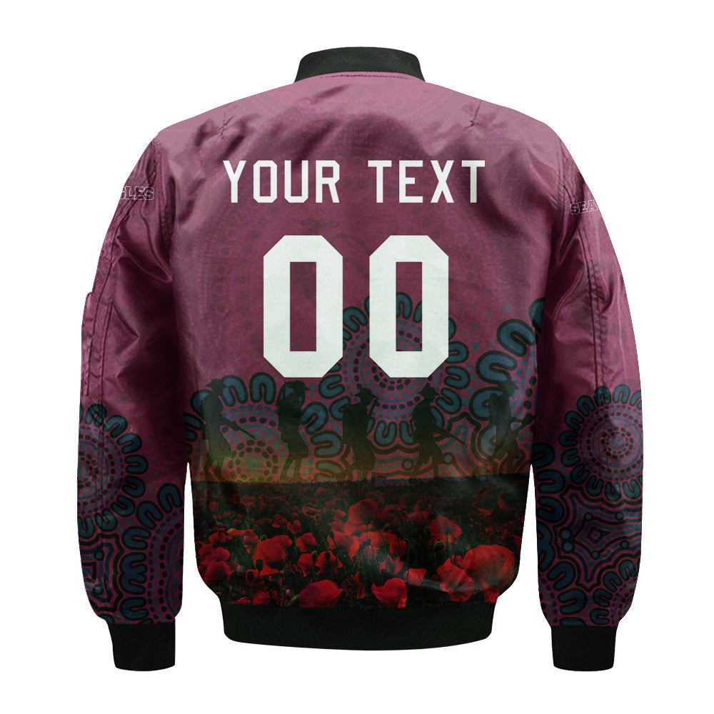 manly-warringah-sea-eagles-bomber-jacket-personalized-aboriginal-rugby-anzac-day-poppy-with-soldiers-nrl