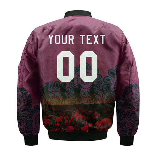 manly-warringah-sea-eagles-bomber-jacket-personalized-aboriginal-rugby-anzac-day-poppy-with-soldiers-nrl