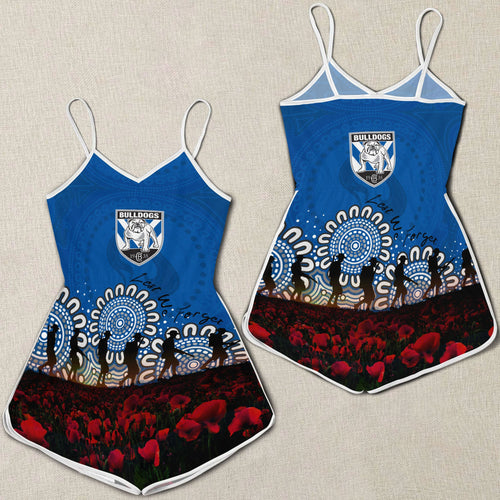 canterbury-bankstown-bulldogs-women-rompers-personalized-aboriginal-rugby-anzac-day-poppy-with-soldiers-nrl