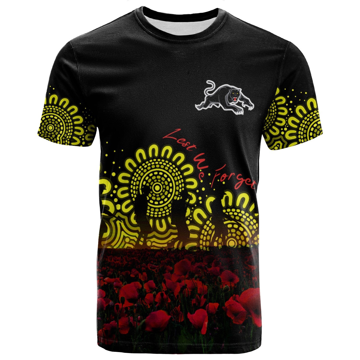 penrith-panthers-t-shirt-personalized-aboriginal-rugby-anzac-day-poppy-with-soldiers-nrl