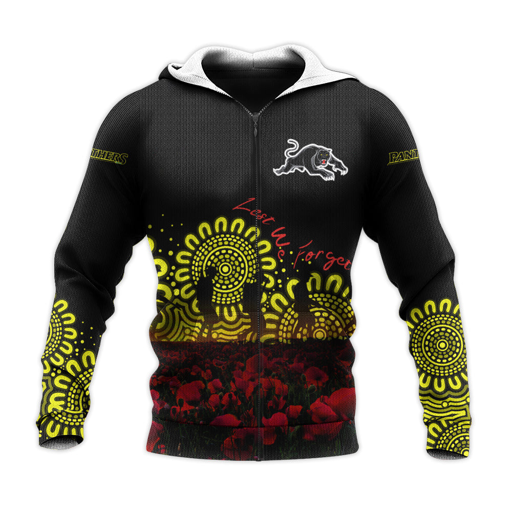 penrith-panthers-hoodie-personalized-aboriginal-rugby-anzac-day-poppy-with-soldiers-nrl