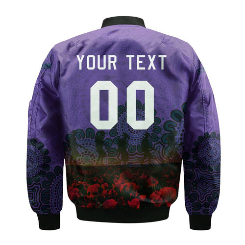 melbourne-storm-bomber-jacket-personalized-aboriginal-rugby-anzac-day-poppy-with-soldiers-nrl