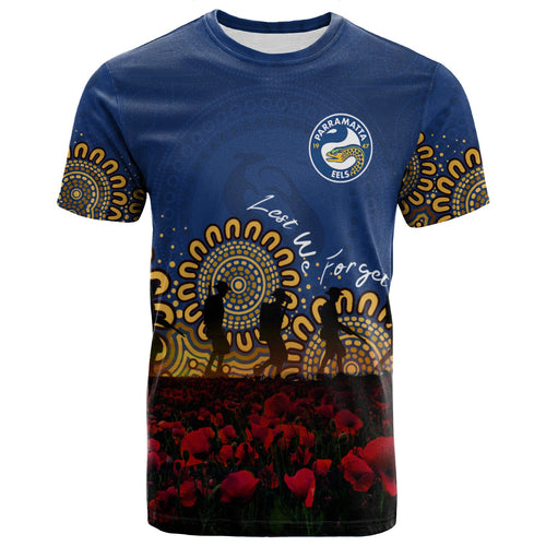 parramatta-eels-t-shirt-personalized-aboriginal-rugby-anzac-day-poppy-with-soldiers-nrl