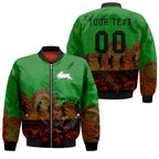 south-sydney-rabbitohs-bomber-jacket-personalized-aboriginal-rugby-anzac-day-poppy-with-soldiers-nrl