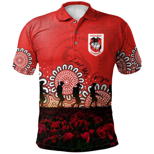 st-george-illawarra-dragons-polo-shirt-personalized-aboriginal-rugby-anzac-day-poppy-with-soldiers-nrl