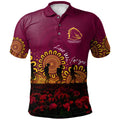 brisbane-broncos-polo-shirt-personalized-aboriginal-rugby-anzac-day-poppy-with-soldiers-nrl