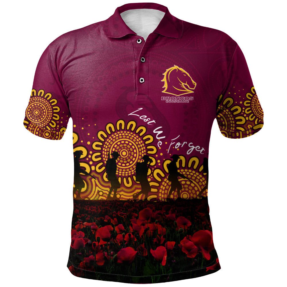 brisbane-broncos-polo-shirt-personalized-aboriginal-rugby-anzac-day-poppy-with-soldiers-nrl