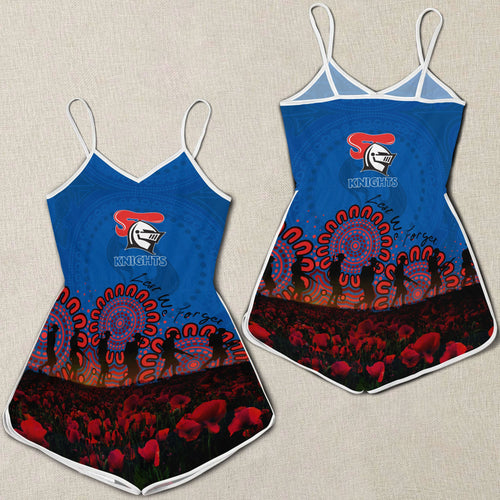 newcastle-knights-women-rompers-personalized-aboriginal-rugby-anzac-day-poppy-with-soldiers-nrl