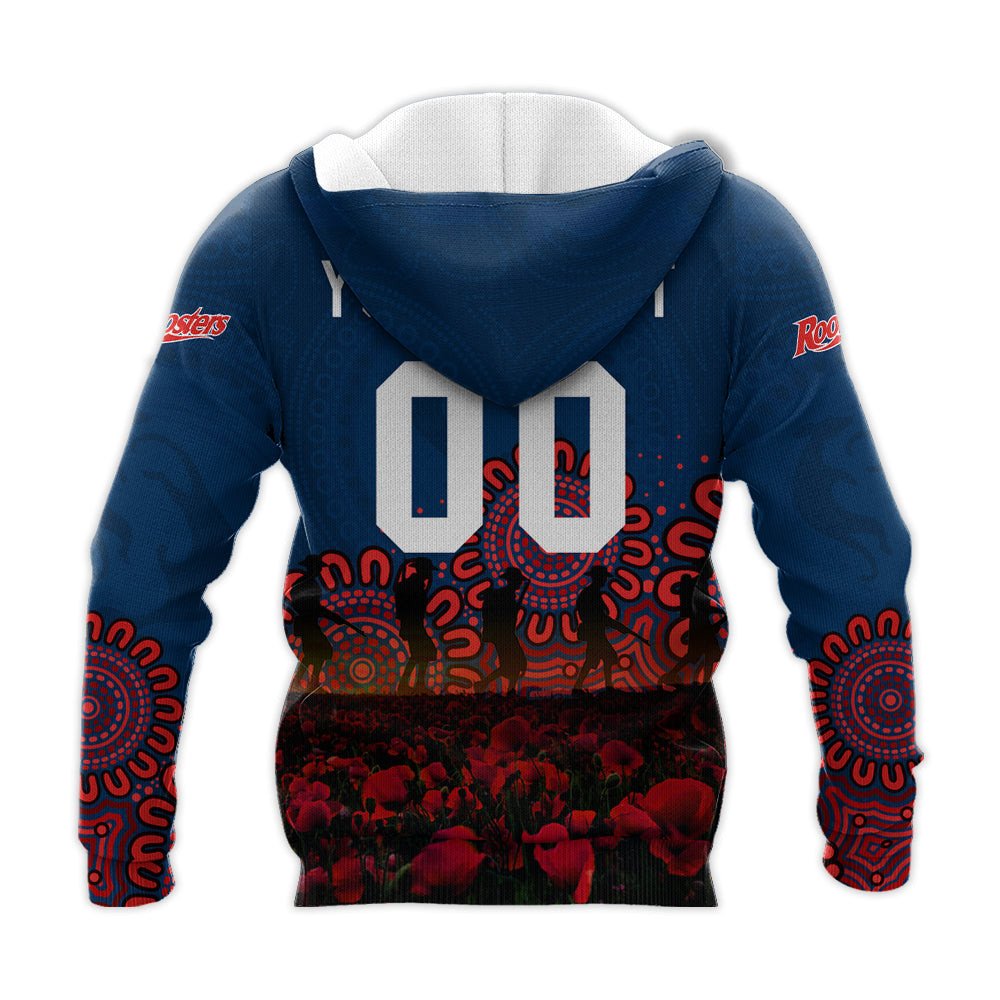 sydney-roosters-hoodie-personalized-aboriginal-rugby-anzac-day-poppy-with-soldiers-nrl