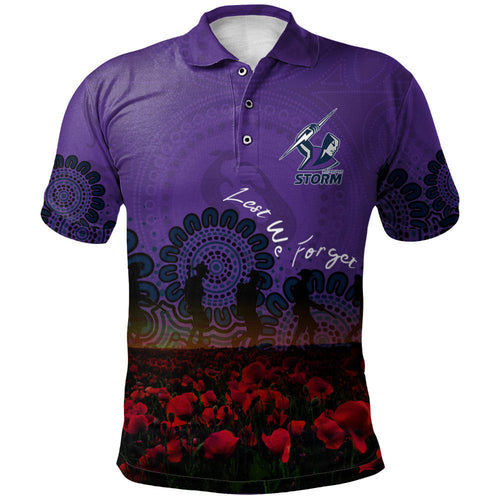 melbourne-storm-polo-shirt-personalized-aboriginal-rugby-anzac-day-poppy-with-soldiers-nrl