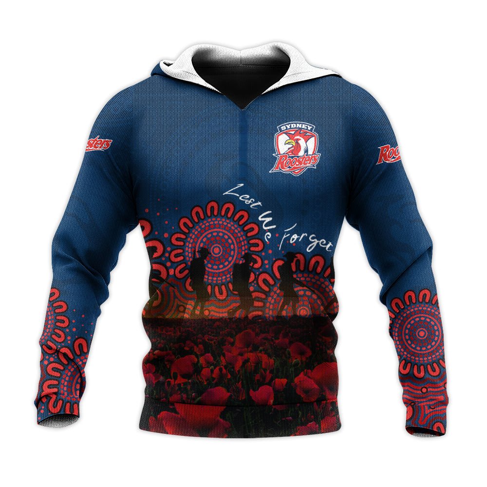 sydney-roosters-hoodie-personalized-aboriginal-rugby-anzac-day-poppy-with-soldiers-nrl