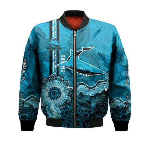 cronulla-sutherland-sharks-aboriginal-bomber-jacket-rugby-indigenous-kangaroo-tracks-nrl