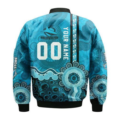 cronulla-sutherland-sharks-aboriginal-bomber-jacket-rugby-indigenous-kangaroo-tracks-nrl