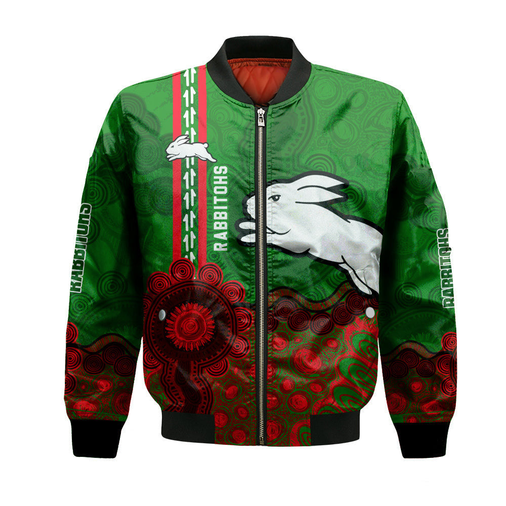 south-sydney-rabbitohs-aboriginal-bomber-jacket-rugby-indigenous-kangaroo-tracks-nrl