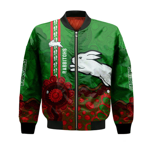 south-sydney-rabbitohs-aboriginal-bomber-jacket-rugby-indigenous-kangaroo-tracks-nrl
