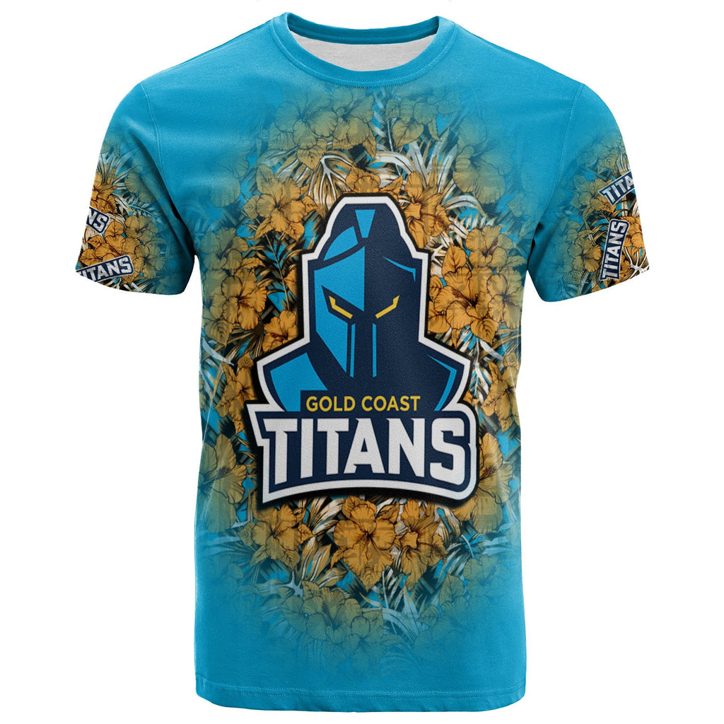 gold-coast-titans-t-shirt-polynesian-hibiscus-tropical-vintage-nrl