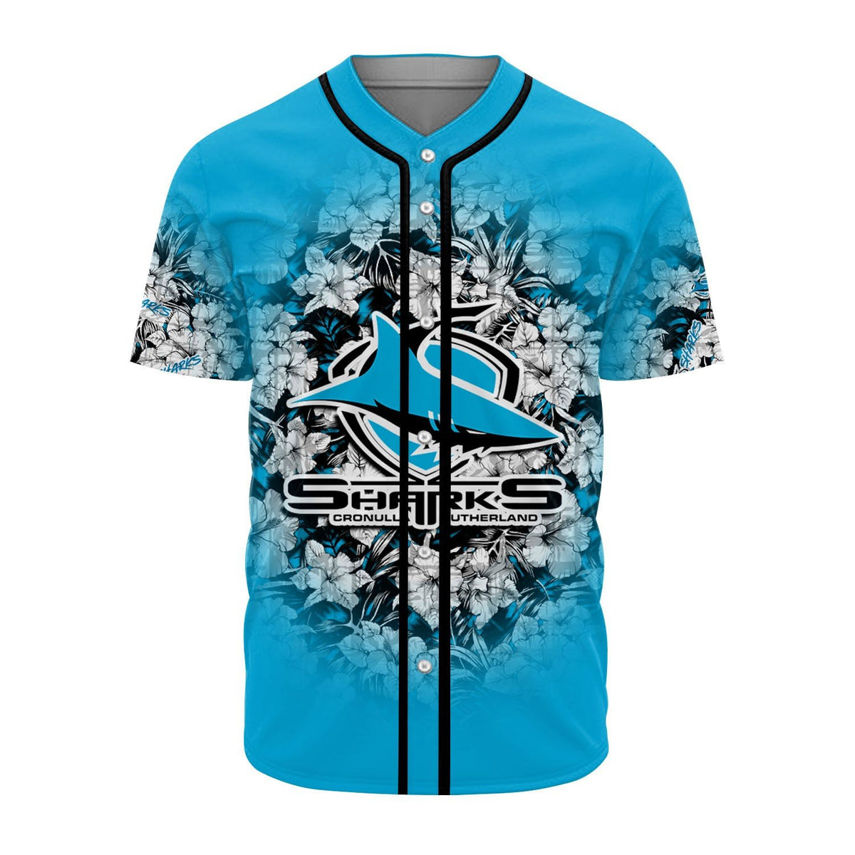 cronulla-sutherland-sharks-baseball-jersey-polynesian-hibiscus-tropical-vintage-nrl
