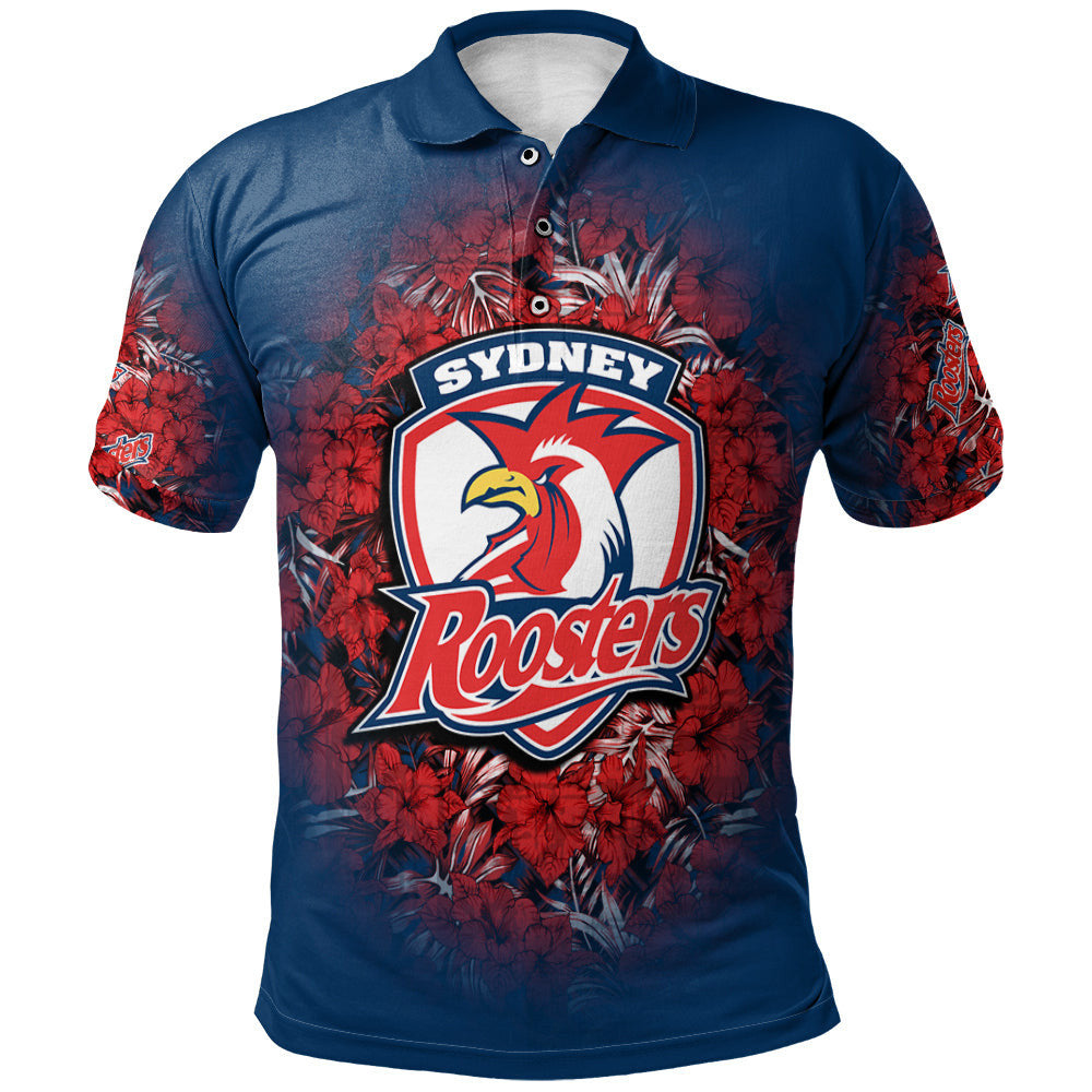 sydney-roosters-polo-shirt-polynesian-hibiscus-tropical-vintage-nrl