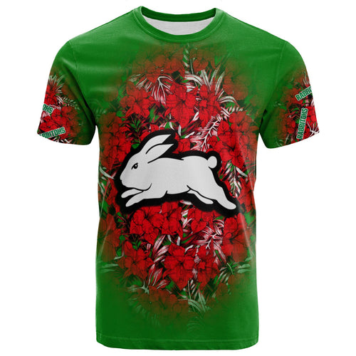 south-sydney-rabbitohs-t-shirt-polynesian-hibiscus-tropical-vintage-nrl
