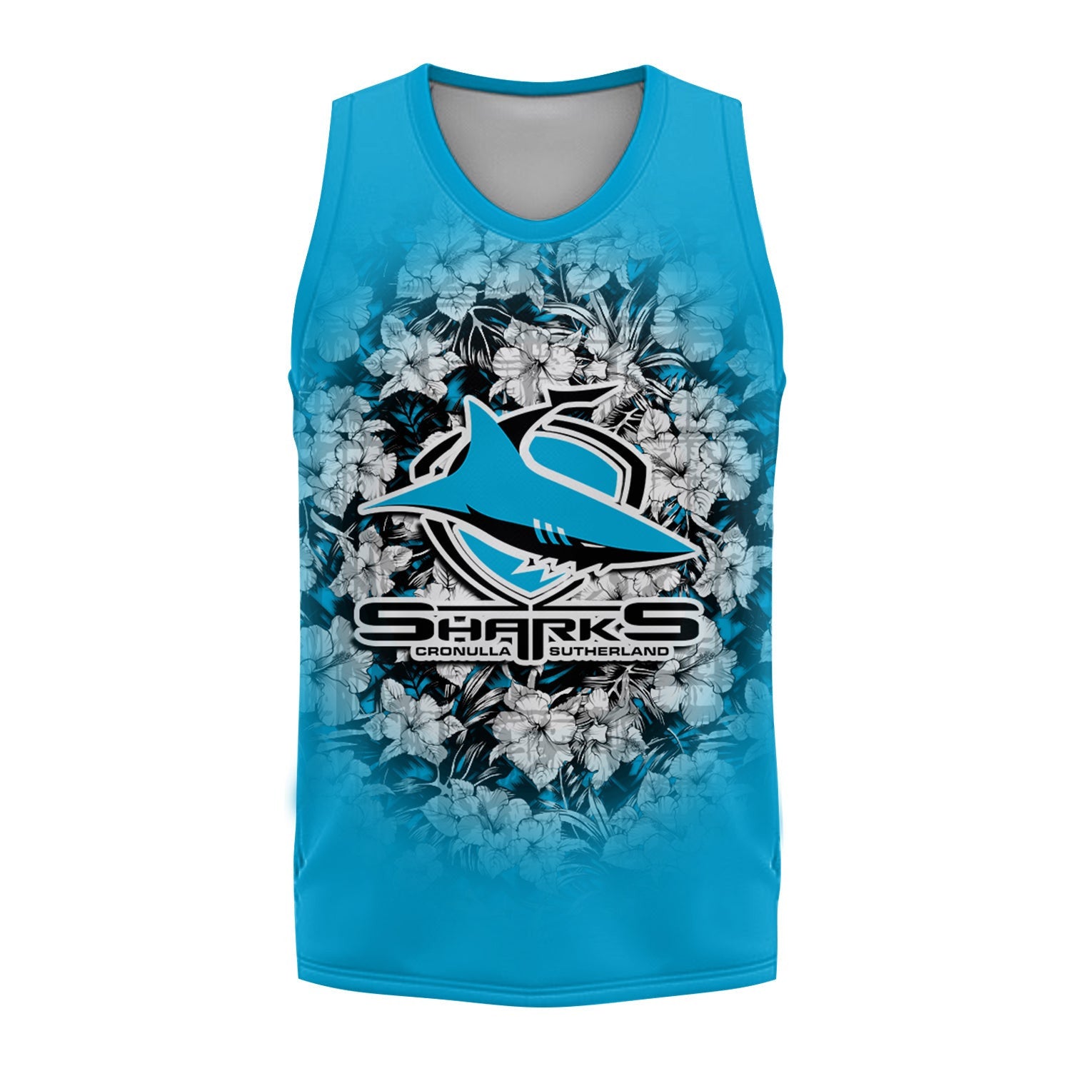 cronulla-sutherland-sharks-basketball-jersey-polynesian-hibiscus-tropical-vintage-nrl