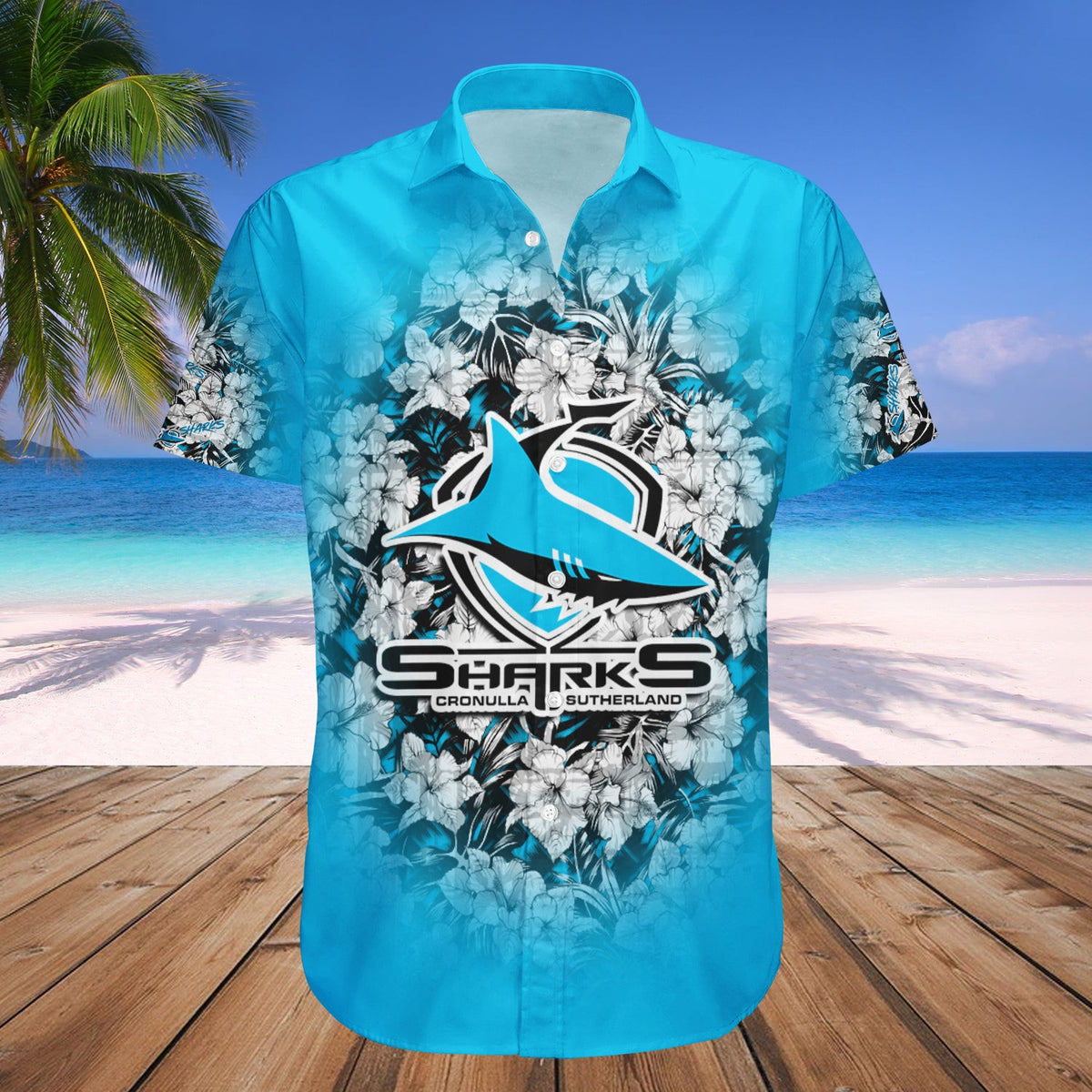 cronulla-sutherland-sharks-hawaii-shirt-polynesian-hibiscus-tropical-vintage-nrl