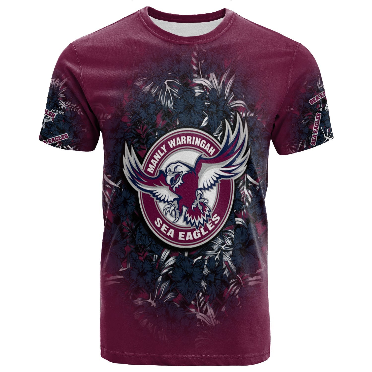 manly-warringah-sea-eagles-t-shirt-polynesian-hibiscus-tropical-vintage-nrl