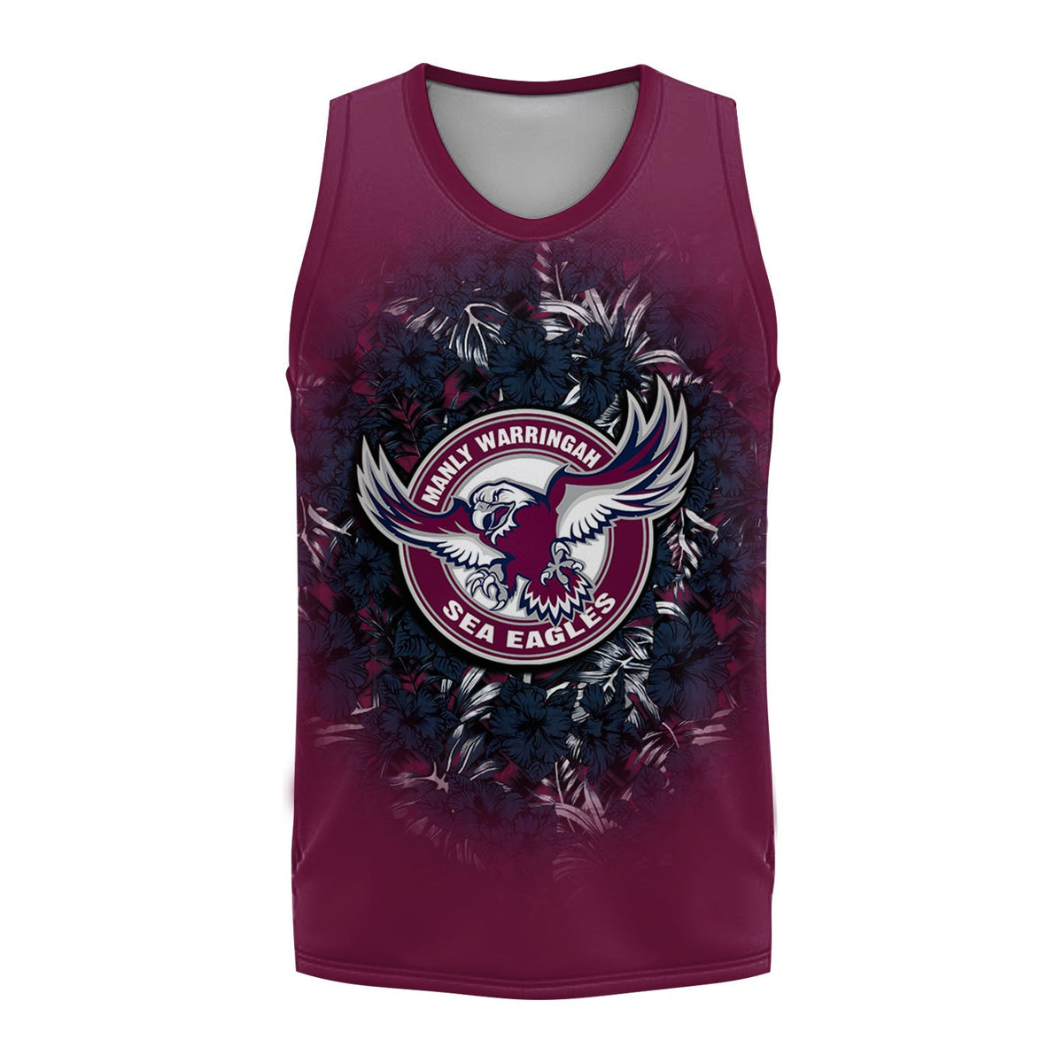 manly-warringah-sea-eagles-basketball-jersey-polynesian-hibiscus-tropical-vintage-nrl