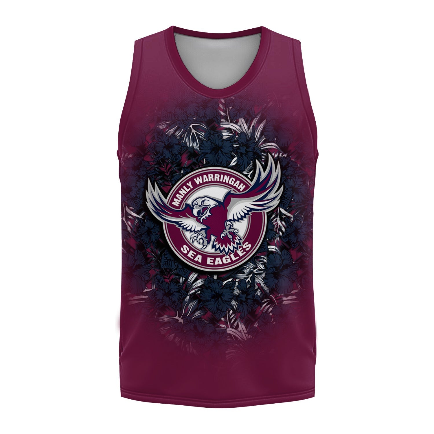 manly-warringah-sea-eagles-basketball-jersey-polynesian-hibiscus-tropical-vintage-nrl