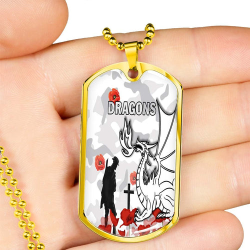 Vibe Hoodie Dog Tag - St. George Illawarra Dragons Anzac Day New - Rugby Team Dog Tag