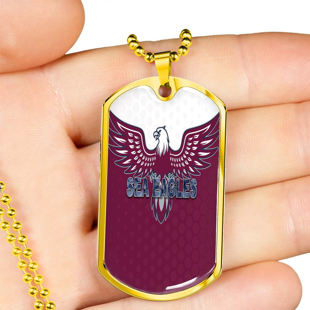 Vibe Hoodie Dog Tag - Manly-Warringah Sea Eagles Simple - Rugby Team Dog Tag